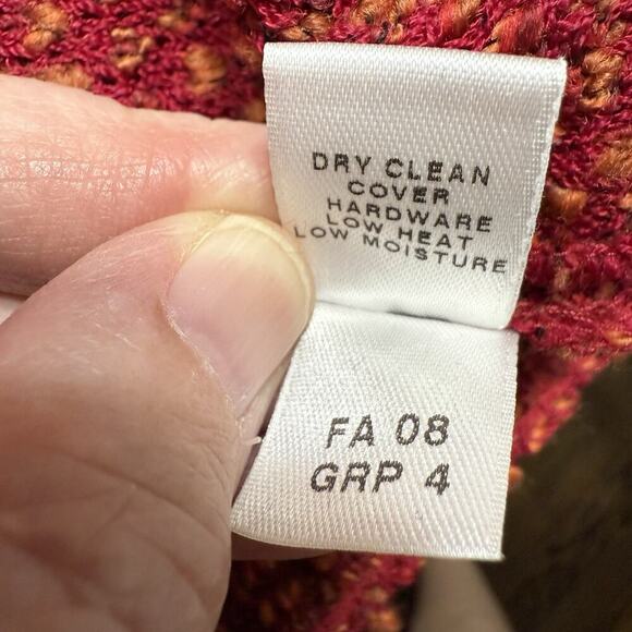 St John Sport Turtleneck Sweater Red M Chunky Knit 3/4 Sleeves Wool Blend Preppy - Picture 12 of 12